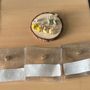 Elegant Yellow and Blue Women's Earrings